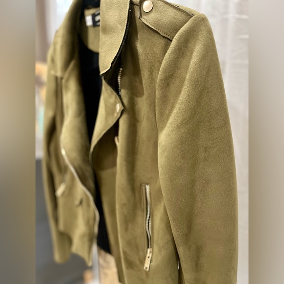 ONLY brand faux suede biker jacket SMALL - Picture 2 of 4